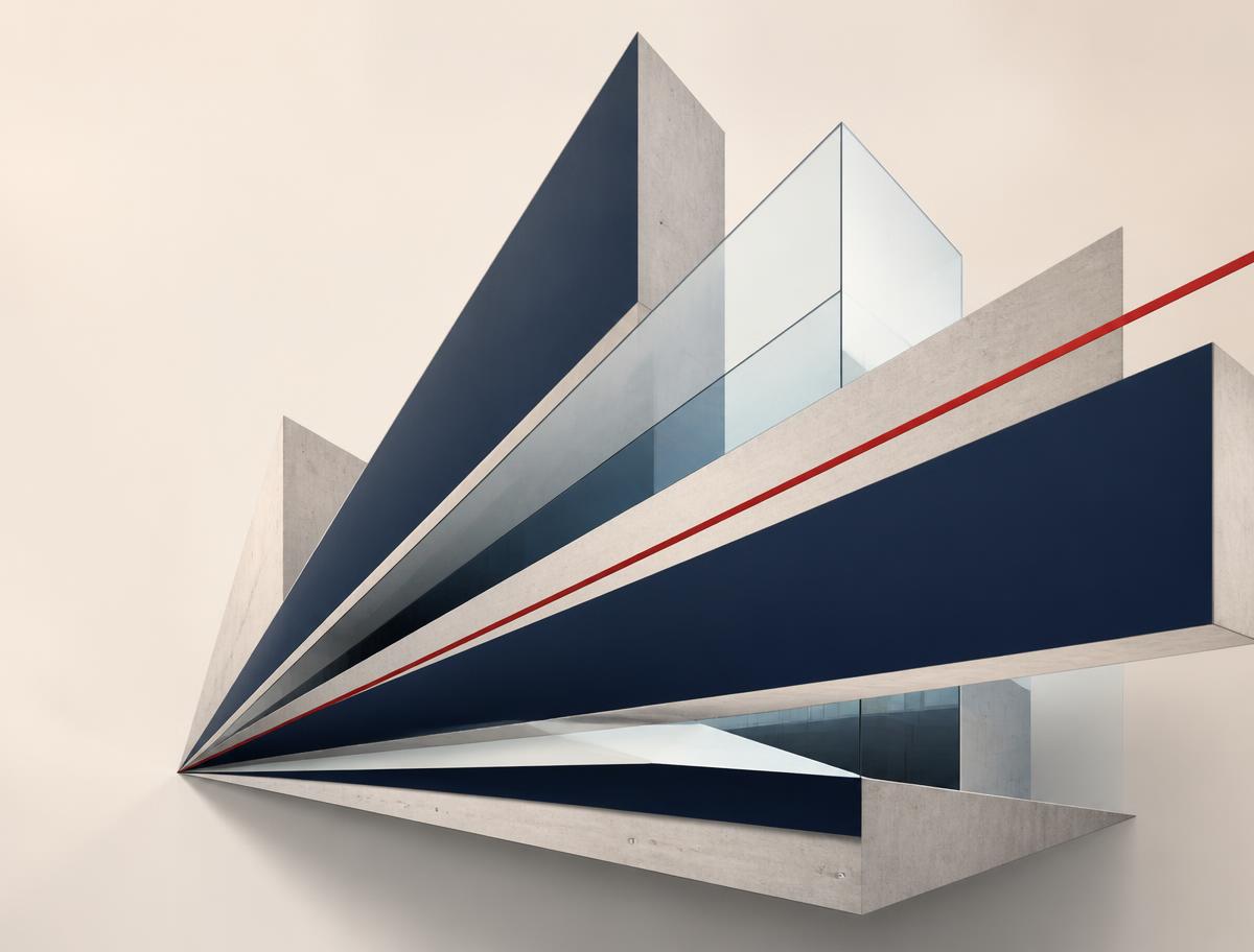 Abstract geometric forms expanding outward, representing future ventures